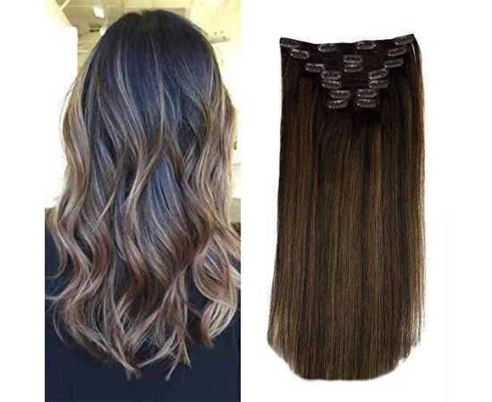 Women Straight Style Hair Extension Brown