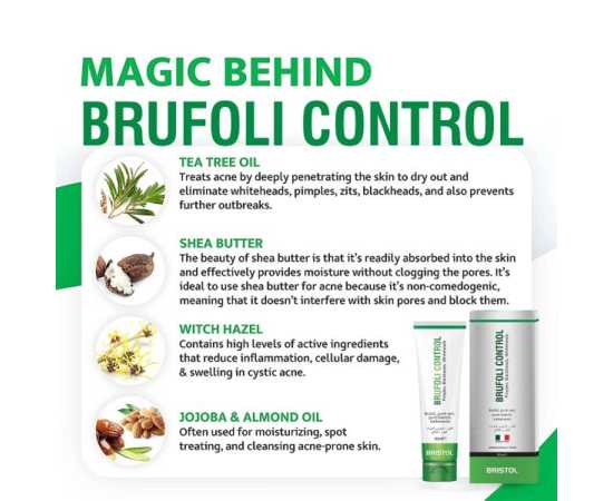 Brufoli Skin Cream For Control Blackheads & Whiteheads - 30ML
