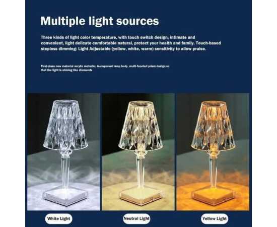 Rechargeable Acrylic LED Table Night Lamp
