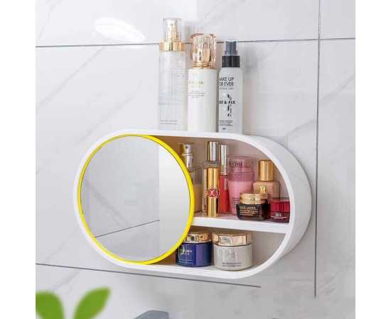 Wall Mount Bathroom Cabinet Organizer With Sliding Mirror