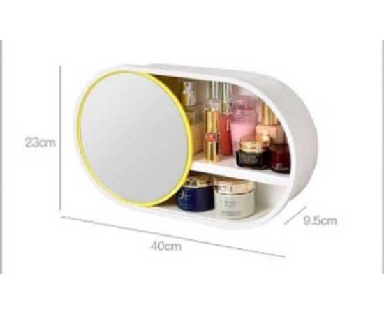 Wall Mount Bathroom Cabinet Organizer With Sliding Mirror