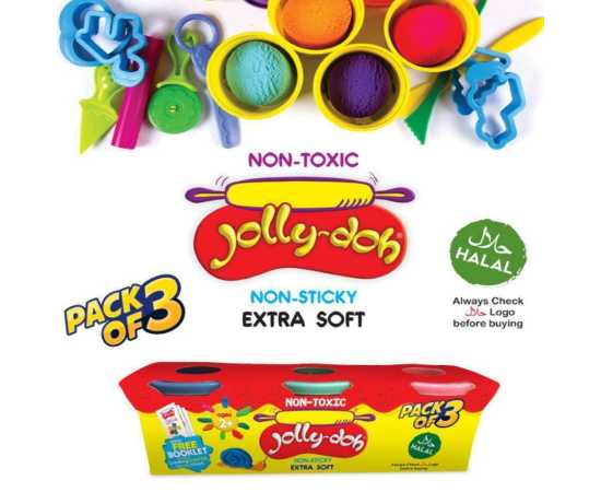 Non Toxic Soft Jolly Doh - 3 Pack