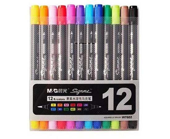 M&G Signme Pack Of 48 Dual Tip Watercolor Brush Markers For Sketching, –  Karachi Stationers