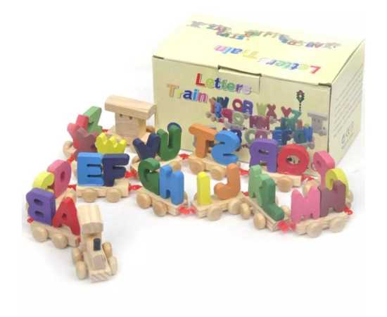 ABC Kids Wooden Alphabet Train Educational Set