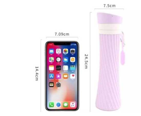 Foldable Collapsible Silicone Water Bottle - 500ml