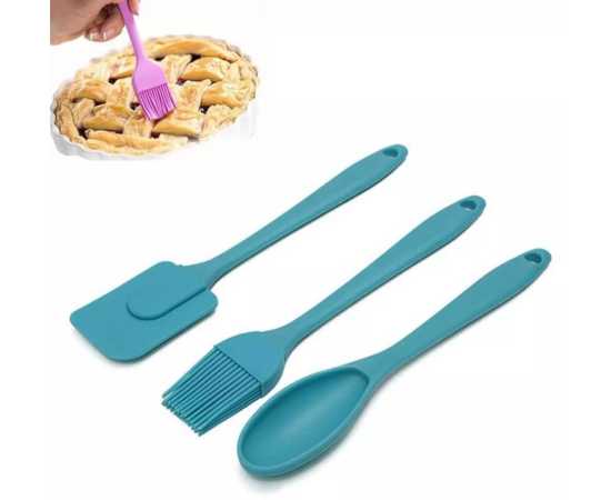 Set of 3 Silicone Baking & Cooking Spatula Tool Set of 3 Silicone Baking & Cooking Spatula Tool