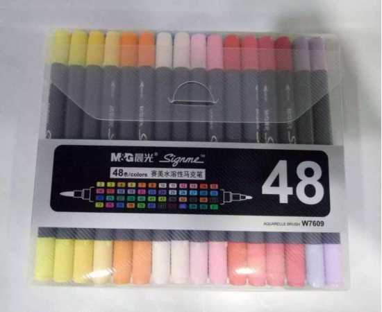 SignMe Pack of 48 PCS Dual Tip Watercolor Brush  Markers for Sketching