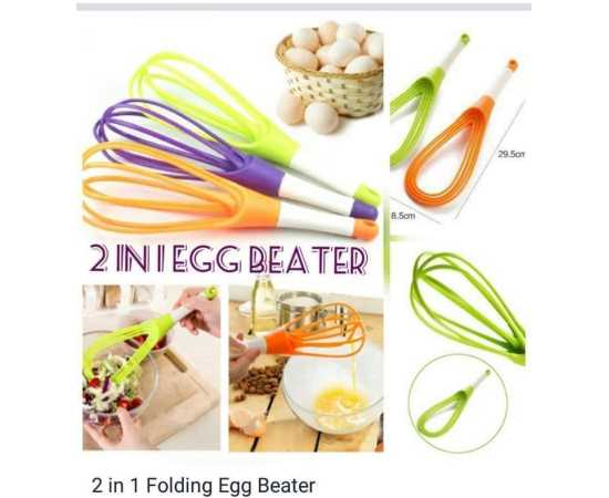 2 in 1 Silicone Folding Egg Beater