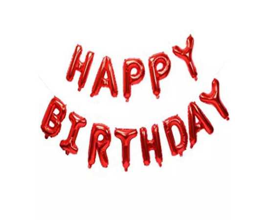 13 Pcs Happy Birthday Red/Blue & Silver Foil Balloons Set