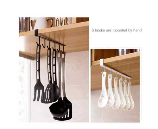 6 Hooks Metal Hanger For Kitchen