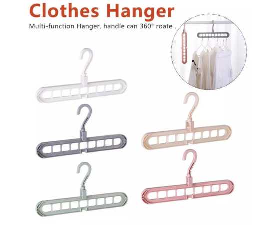 Pack of 5 - Multi port 360 Rotation Plastic Storage Clothes Hanger