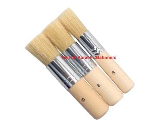 3 Pcs Keep Smiling Wooden Stencil Brushes for Art