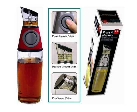Oil Bottle Just Press & Measure For Cooking