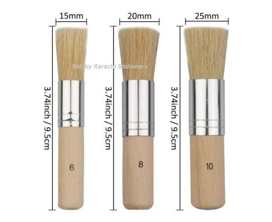 3 Pcs Keep Smiling Wooden Stencil Brushes for Art