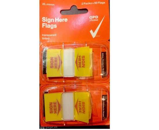 2 Packs Post-it Sign Here Tape Flag sticky notes 25 x 44m