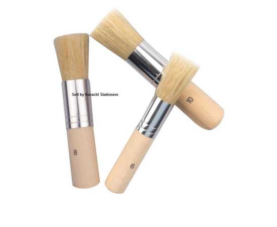 3 Pcs Keep Smiling Wooden Stencil Brushes for Art