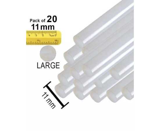 Pack of 20 - 11mm Large Glue Sticks