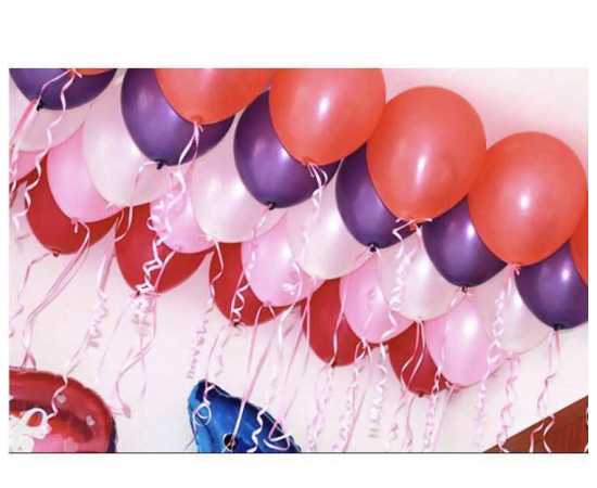 Shining roll foil latex balloons ribbons - Pack of 6