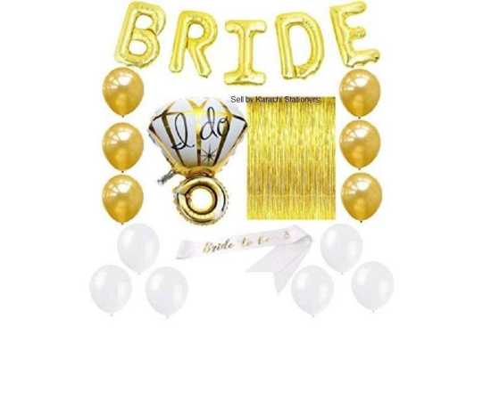Bridal Shower Set - Bride to be foil balloon - Pack of 24