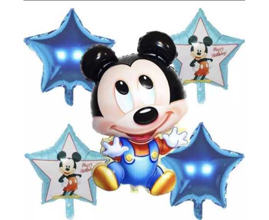 5pcs Mickey Mouse Happy birthday foil balloons Set