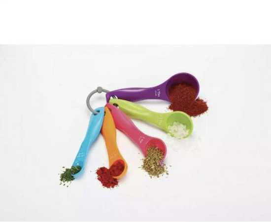 Pack of 5 - Plastic Measuring Spoons for Kitchen