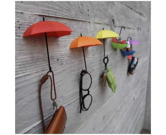 3 Pcs Set Multicolor Umbrella Wall Hook Key holder