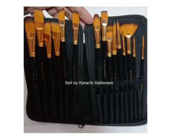 15 Pcs Multi shapes Artist Paint Brush Set