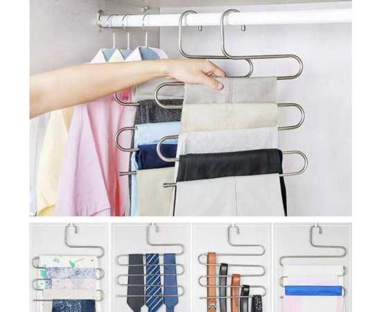 Stainless Steel Trousers Hanger - 5 Layers