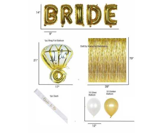 Bridal Shower Set - Bride to be foil balloon - Pack of 24