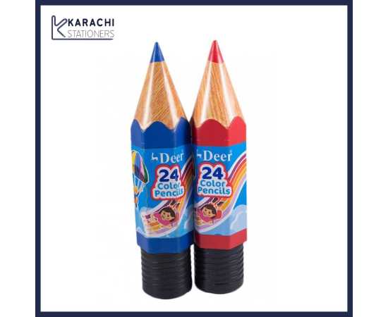 Multicolored Pencil Color Jar Large  - Pack of 24 PCS