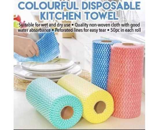 All-Purpose Disposable Reusable Kitchen Wipes - Pack of 50 PCS