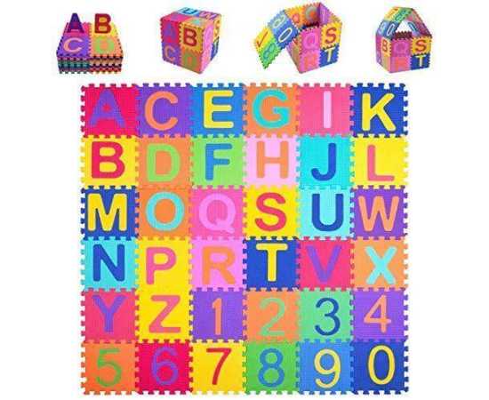36Pcs Set 4Cmx4Cm Alphabet Letters Numbers Puzzle36Pcs Set 4Cmx4Cm Alphabet Letters Numbers Puzzle