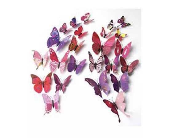 Pack of 12- 3D PVC Butterfly Wall Stickers Decoration