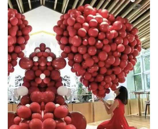 Pack of 100 Shining Red Romantic Wedding Room Balloons Set