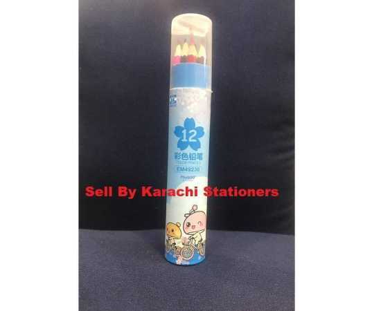 Multicolored Pencil Color Jar Large  - Pack of 12 PCS