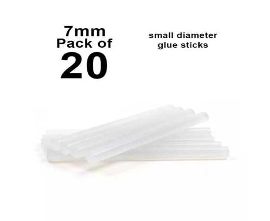 Pack Of 20 - Hot Glue Gun Sticks 7mm - White