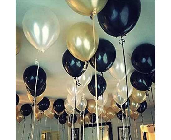 Pack of 50 - Balloons Set (Large) Golden and Black