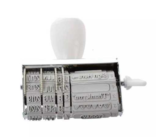 Shiny DIY Words and Date Wheel Rubber Dater Roller Stamp Stationery