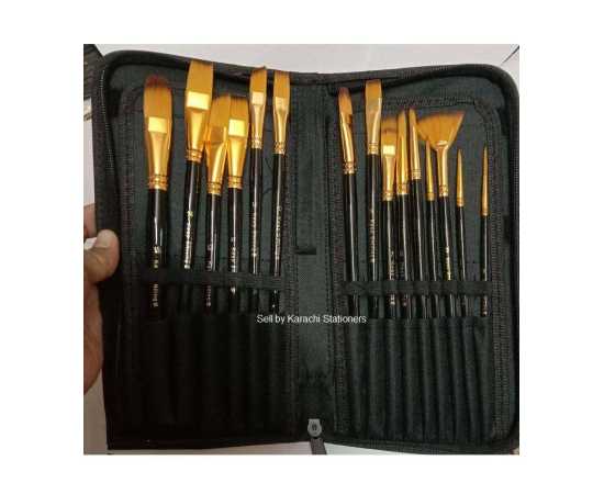 15 Pcs Multi shapes Artist Paint Brush Set
