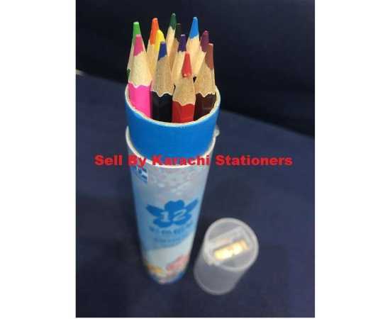Multicolored Pencil Color Jar Large  - Pack of 12 PCS