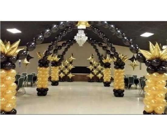 Pack of 50 - Balloons Set (Large) Golden and BlackPack of 50 - Balloons Set (Large) Golden and Black
