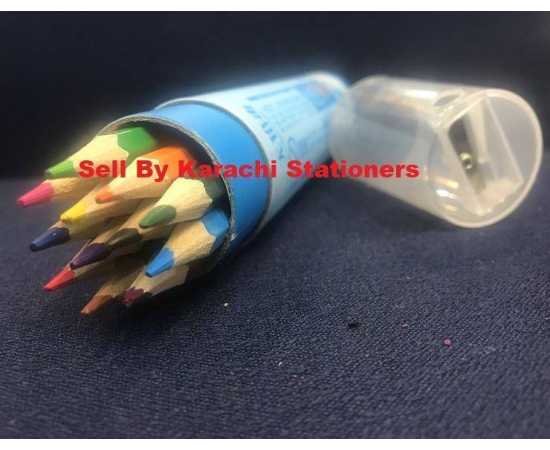 Multicolored Pencil Color Jar Large  - Pack of 12 PCS