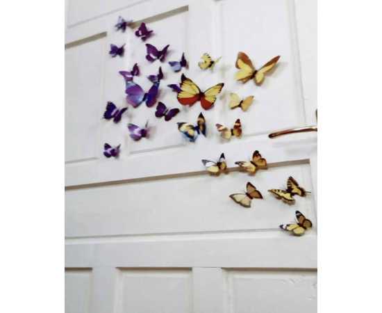 Pack of 12- 3D PVC Butterfly Wall Stickers Decoration