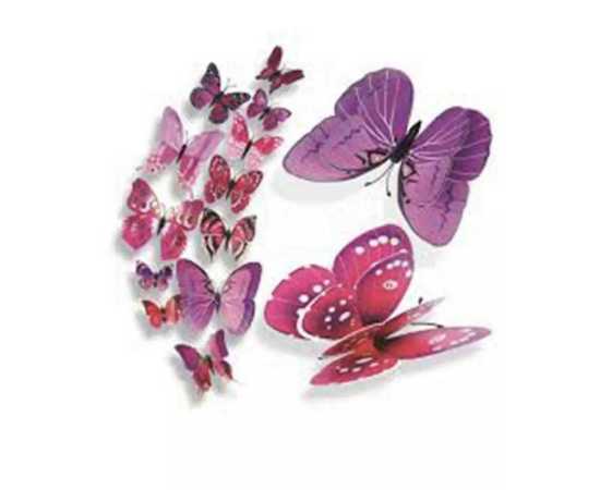Pack of 12- 3D PVC Butterfly Wall Stickers Decoration