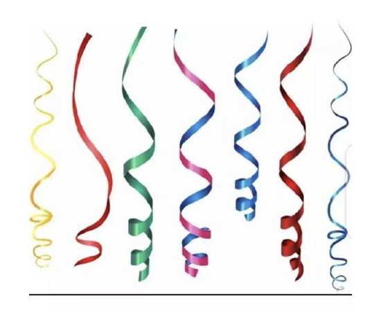 Shining roll foil latex balloons ribbons - Pack of 6