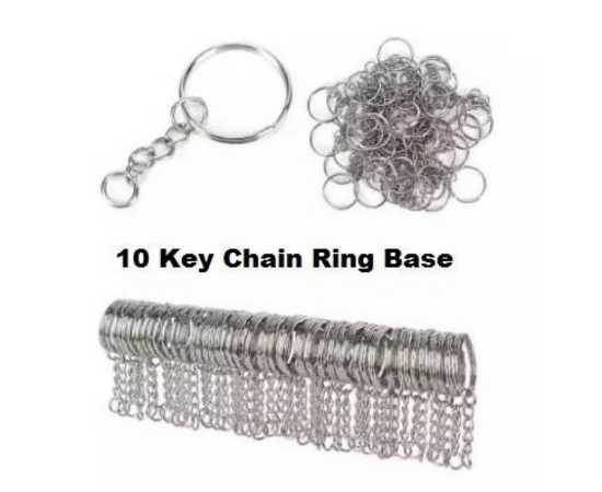 Pack of 10 Key Chain Ring Base for Making Key Chains