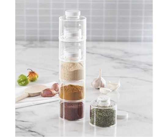 Spice Tower Pack Of 6 Self Stacking - Spice Storage Racks