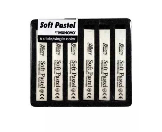 Mungyo Soft Pastels Chalk White - Pack of 6