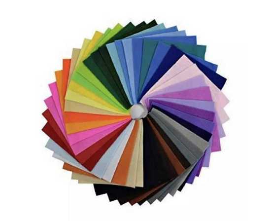 Pack of 24 - Plain Felt Fabric Sheets - 4x4 Inches