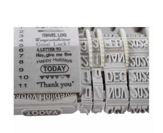 Shiny DIY Words and Date Wheel Rubber Dater Roller Stamp Stationery